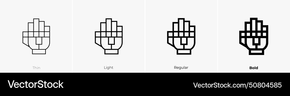 Bionic hand icon thin light regular and bold Bionic hand icon thin light regular and bold Vector Image