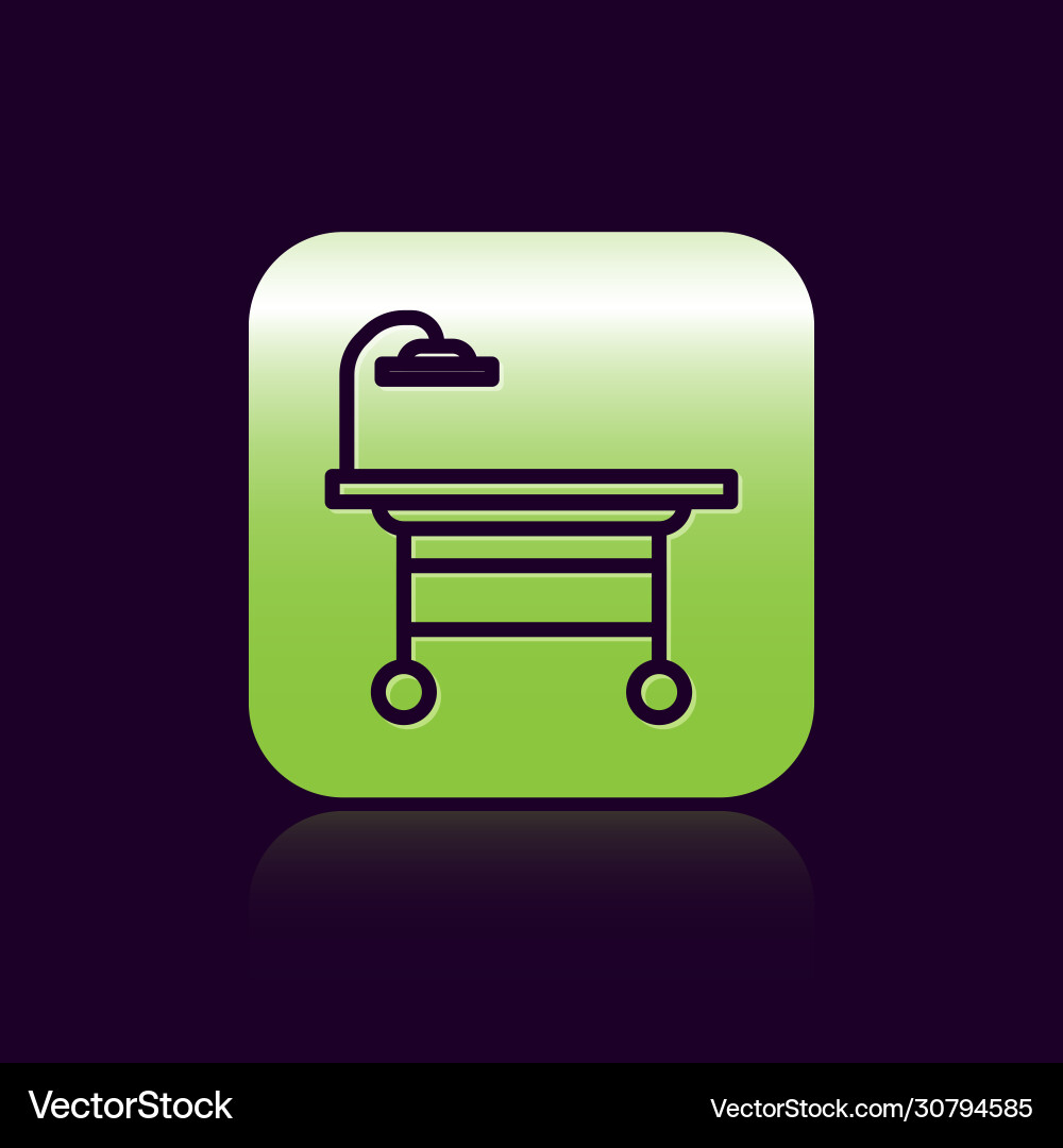 Black line operating table icon isolated on Black line operating table icon isolated on Vector Image
