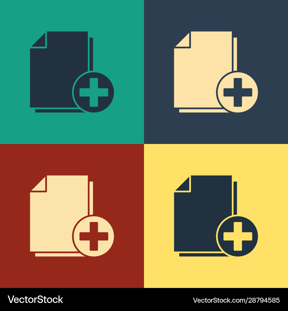 Color add new file icon isolated on vector image