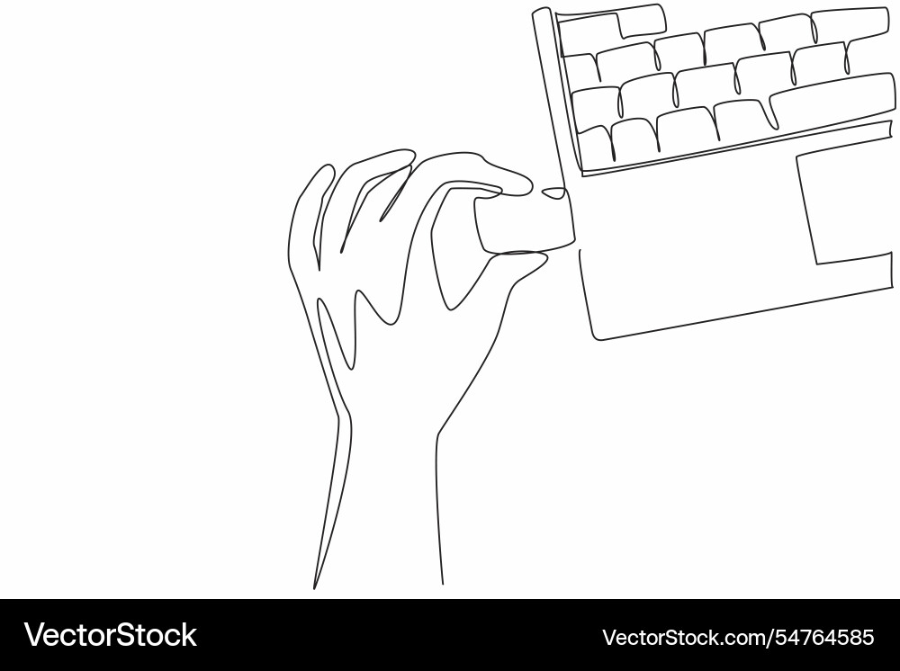 Continuous one line drawing hand inserting Continuous one line drawing hand inserting vector image