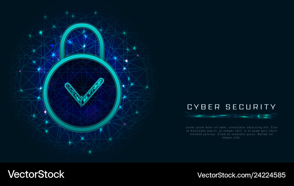 Data protection design with padlock and check Vector Image