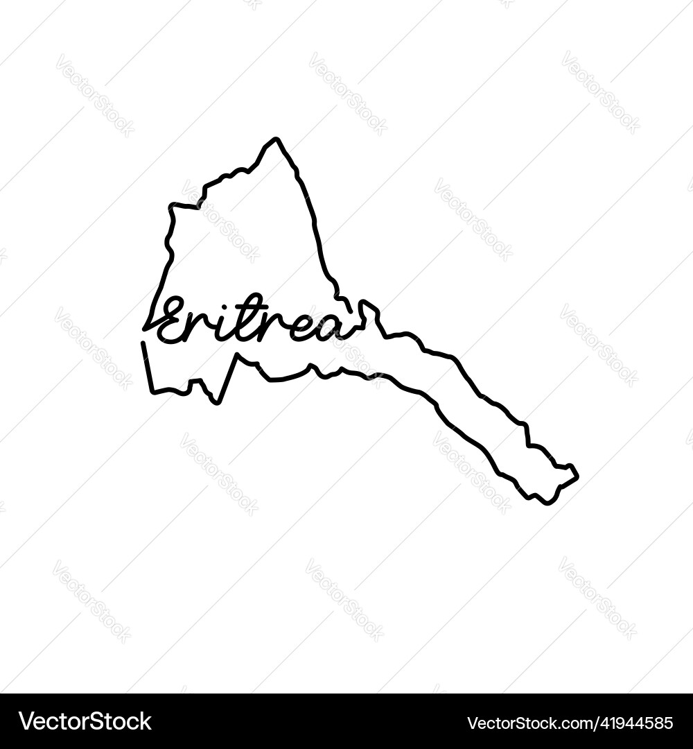 Eritrea outline map with the handwritten country Eritrea outline map with the handwritten country Vector Image