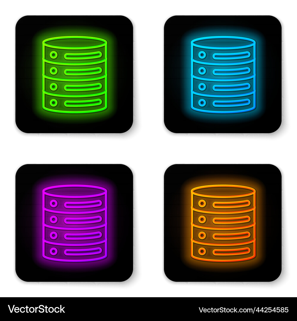 Glowing neon line server daten web hosting icon Glowing neon line server daten web hosting icon vektorbild