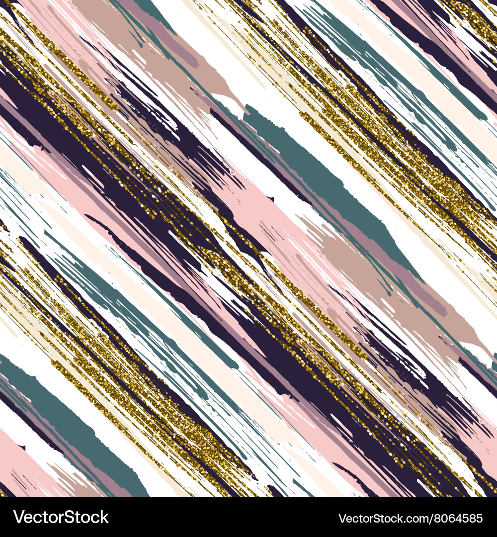 Gold Glitter Striped Pattern Vector Image