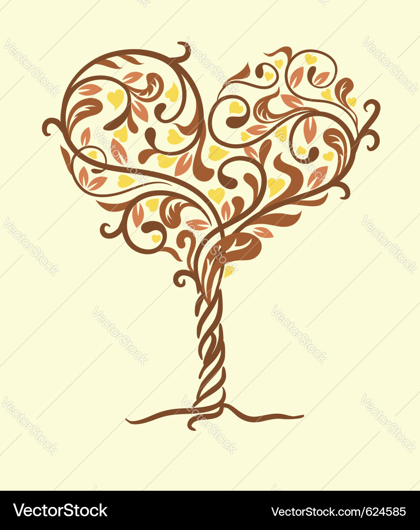Heart Tree of Love vector image