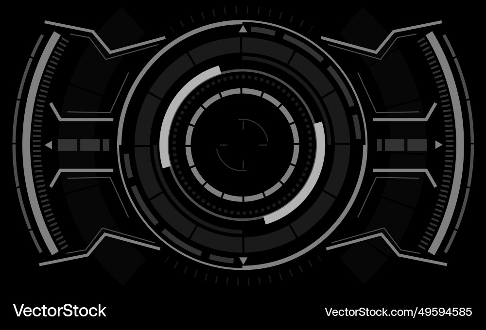 Hud sci-fi circle interface screen view white Hud sci-fi circle interface screen view white vector image