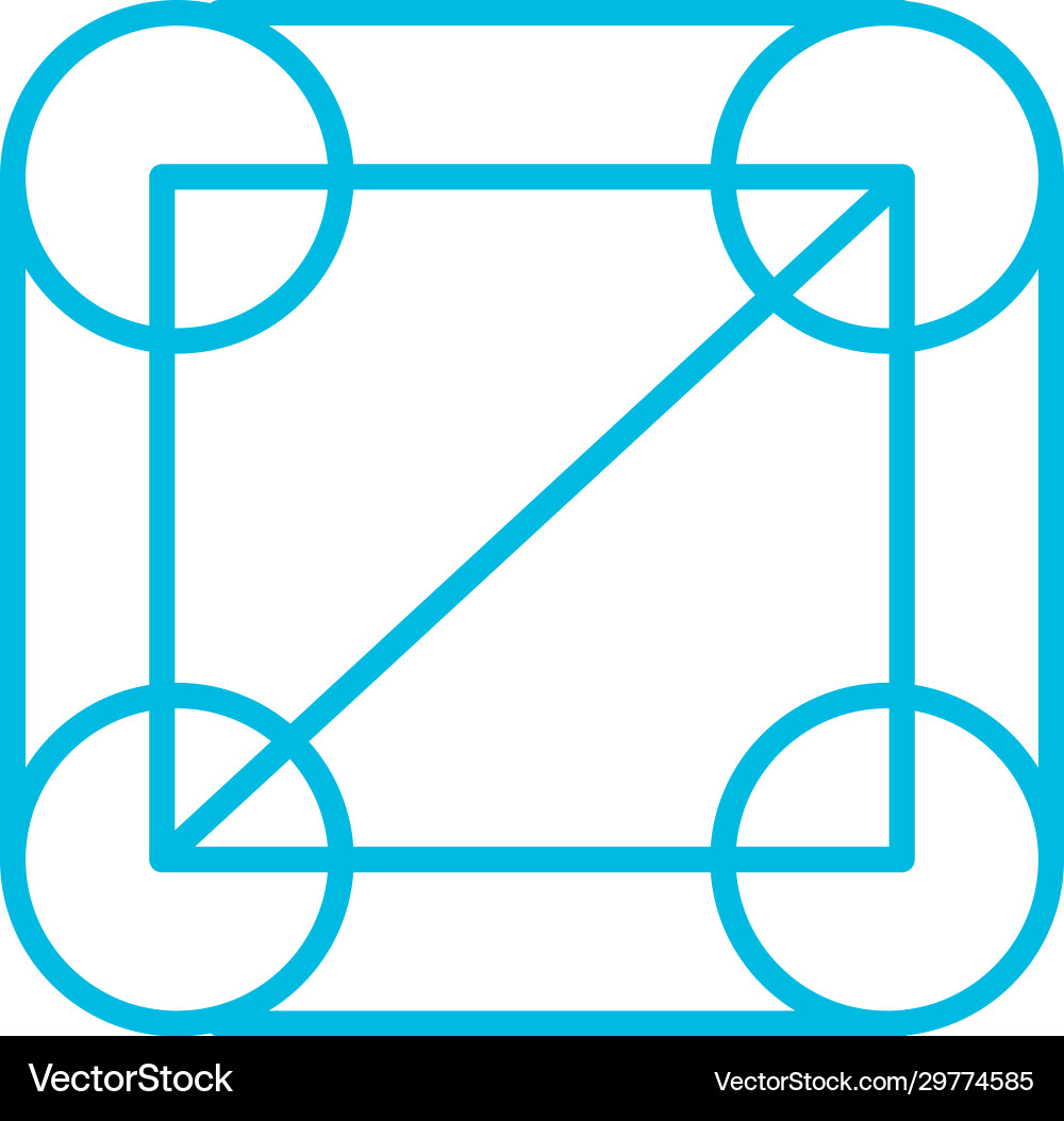 Isolated points inside circuit square line style vector image