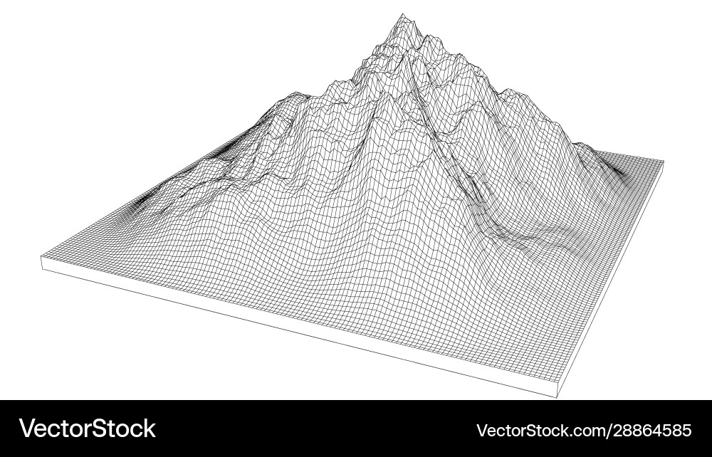 Kurve Linien in Form Teil Bergkette Kurve Linien in Form Teil Bergkette vektorbild