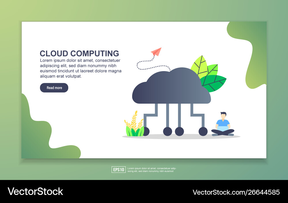 Landing page template cloud computing modern Landing page template cloud computing modern vector image