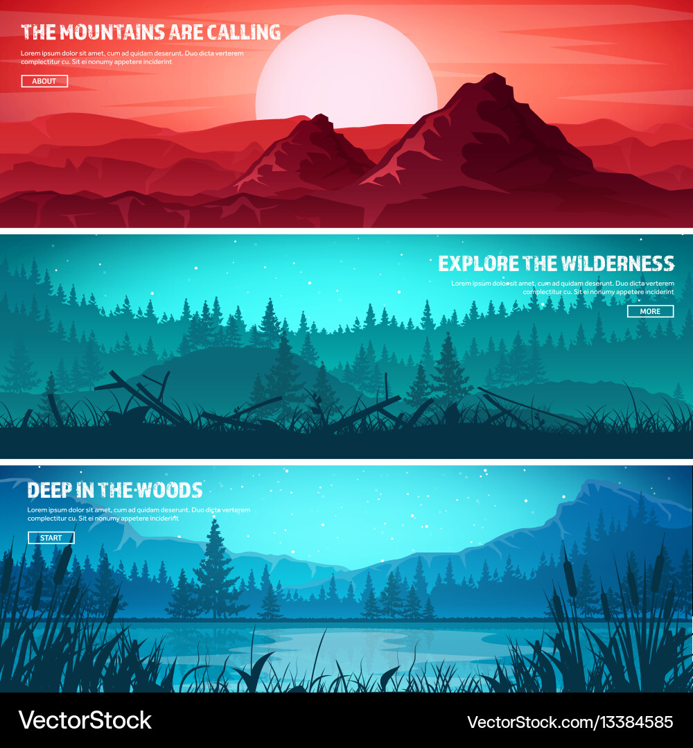 Mountains and forest wild nature landscape Mountains and forest wild nature landscape vector image