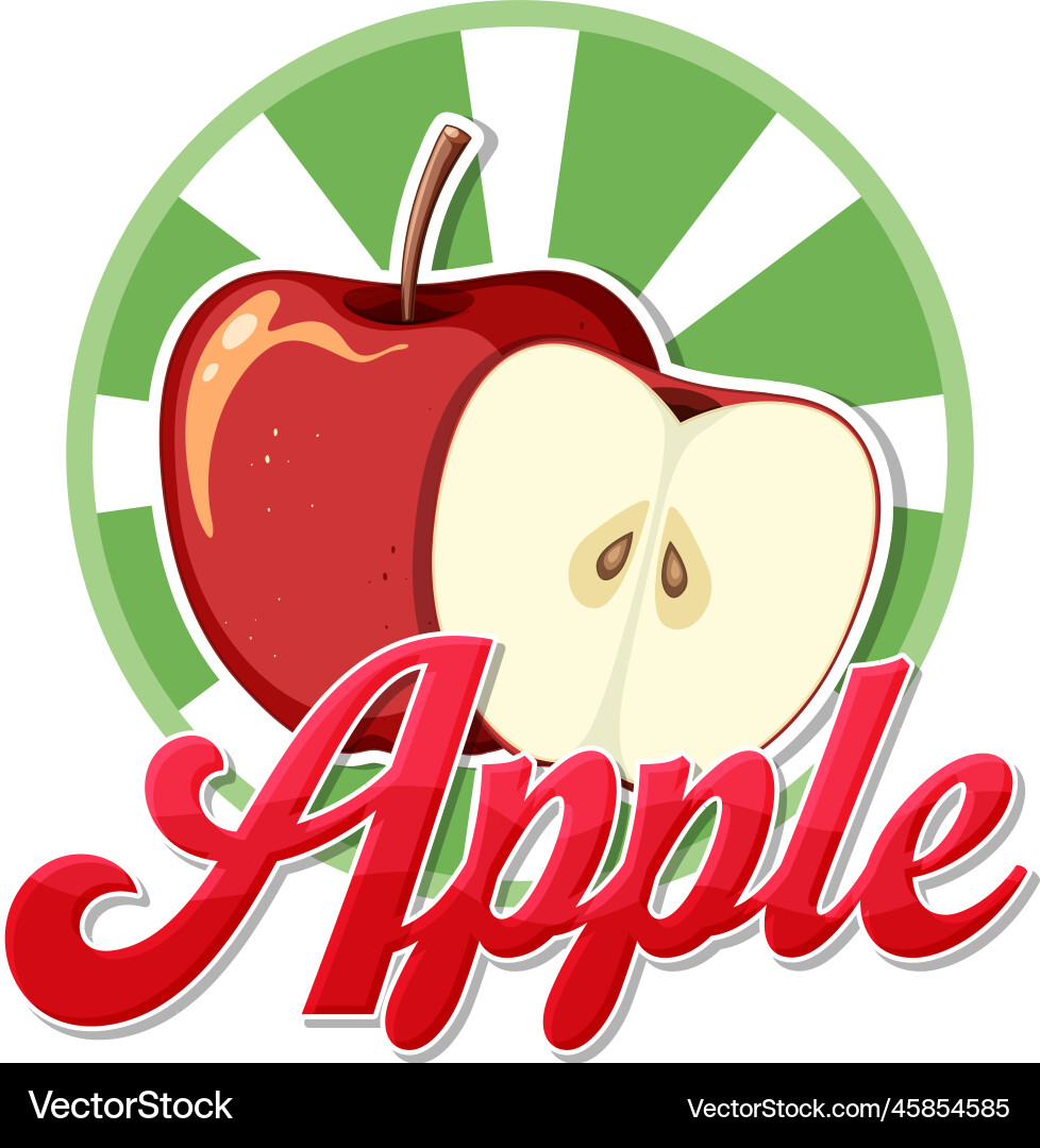 Red apple fruit icon cartoon Vector Image