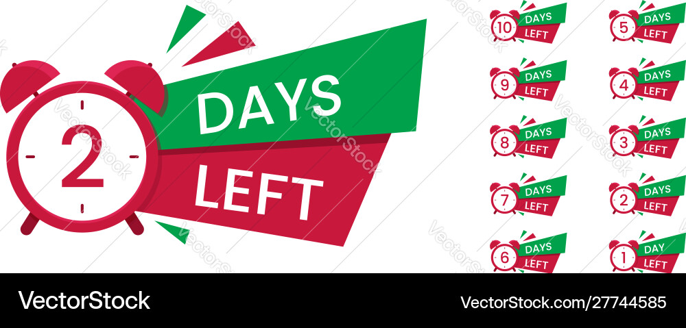 Sale banner with countdown clock and text vector image