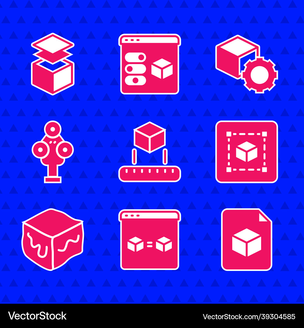 Set isometric cube 3d printer perfect copy file Set isometric cube 3d printer perfect copy file vector image