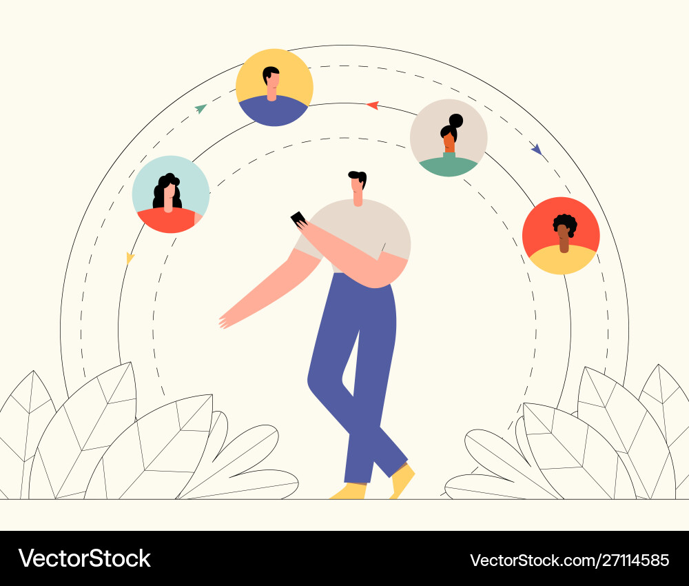 Social Connection & Networking vector image