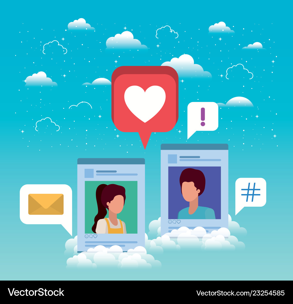 Social Media Paar acounts Vorlagen Social Media Paar acounts Vorlagen vektorbild