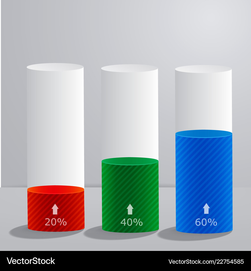 Template with a group of columns percent downloads Template with a group of columns percent downloads vector image
