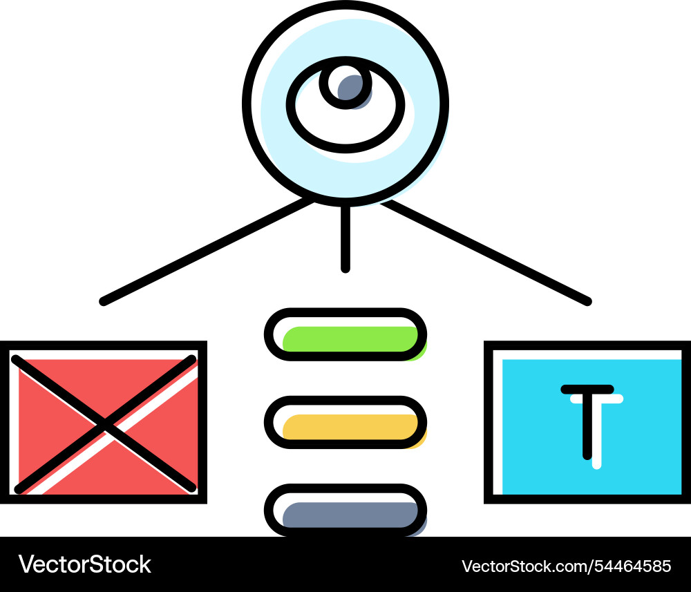 Visual hierarchy ux ui design color icon Visual hierarchy ux ui design color icon vektorbild