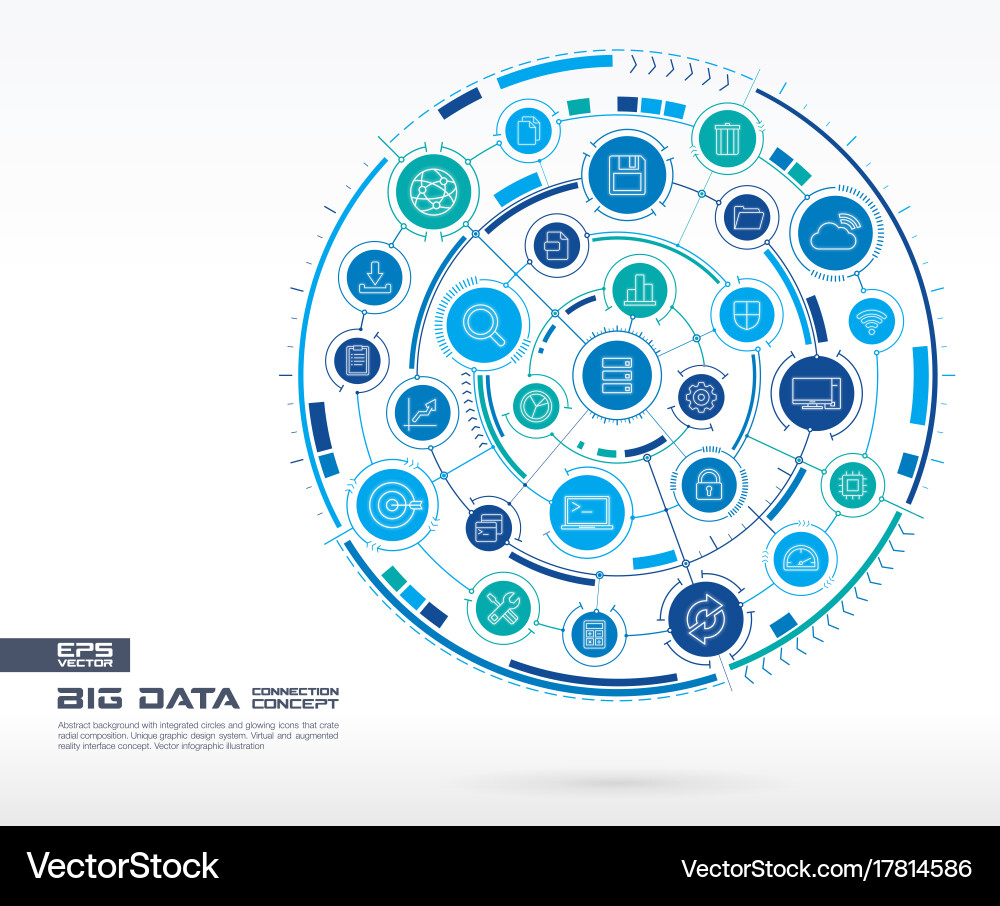 Abstract big data background digital connect vector image