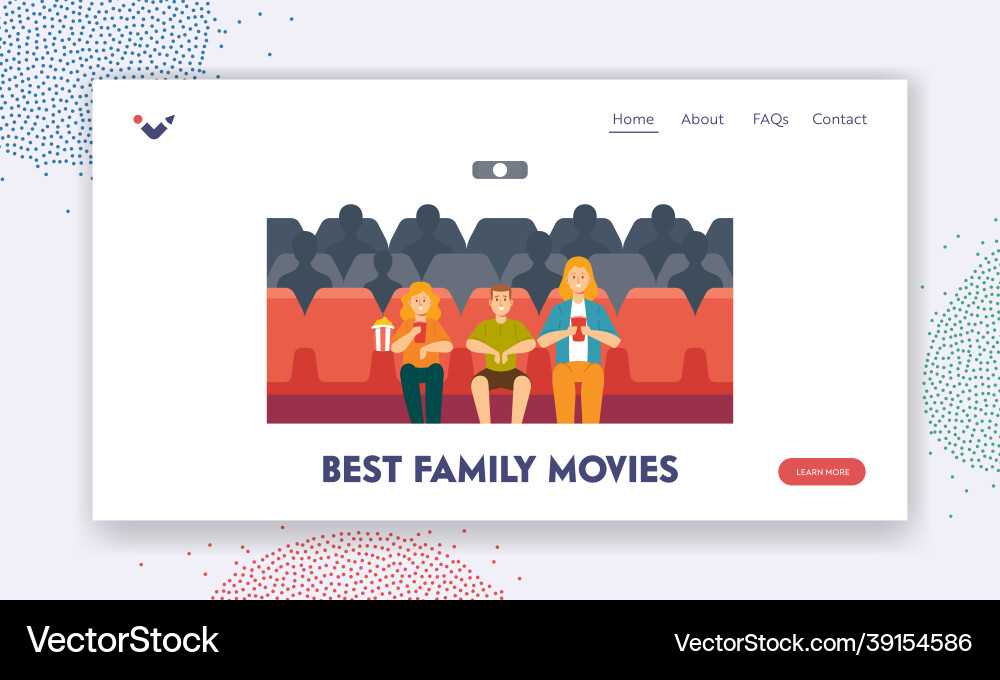 Beste Familienfilme Landing Page Template jung Beste Familienfilme Landing Page Template jung vektorbild