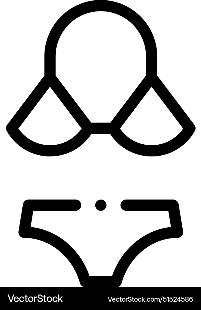 Bikini icon thin linear style design isolated Bikini icon thin linear style design isolated vector image