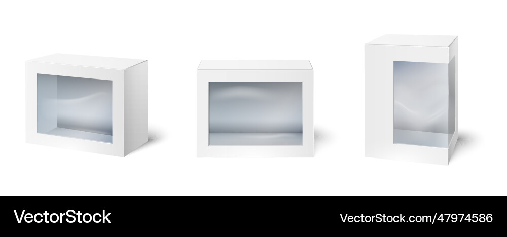 Box with window showcase packaging boxes windows Box with window showcase packaging boxes windows Vector Image