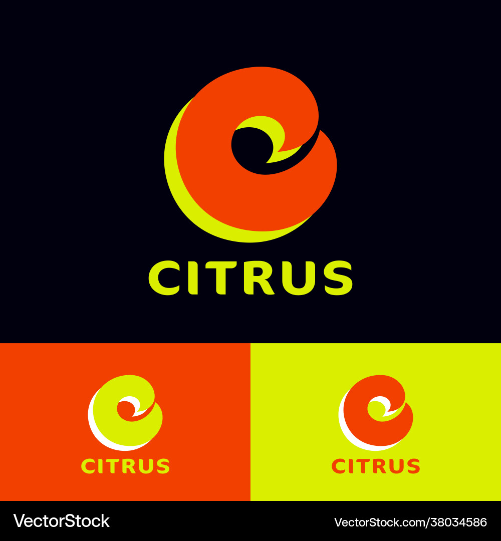 Curled Citrus C Logo - Vitamin C Icon Vector Image