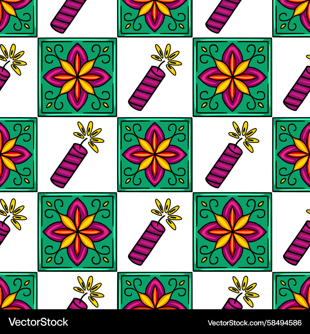 Exploding Firecracker Pattern Vector Image