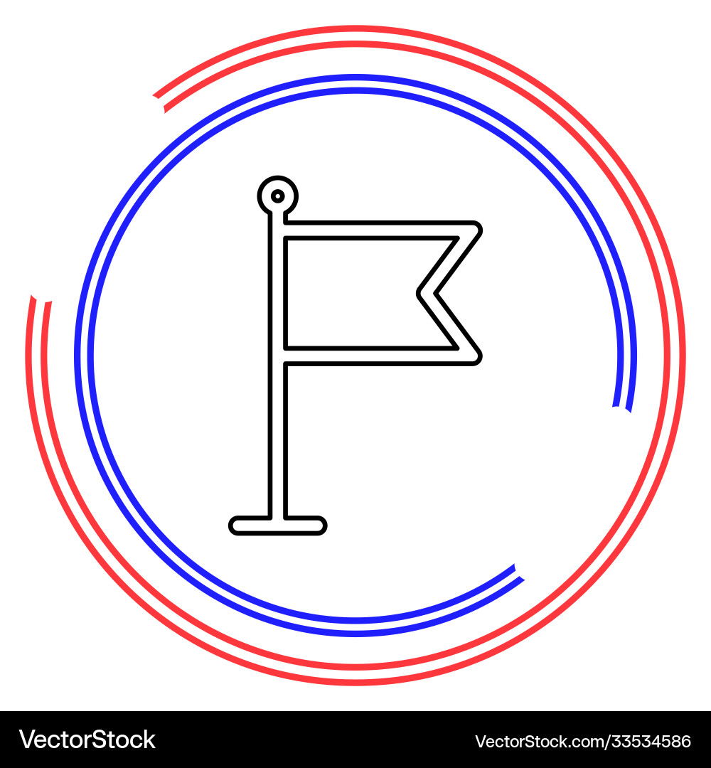 Flag pointer sign icon location marker symbol Vector Image