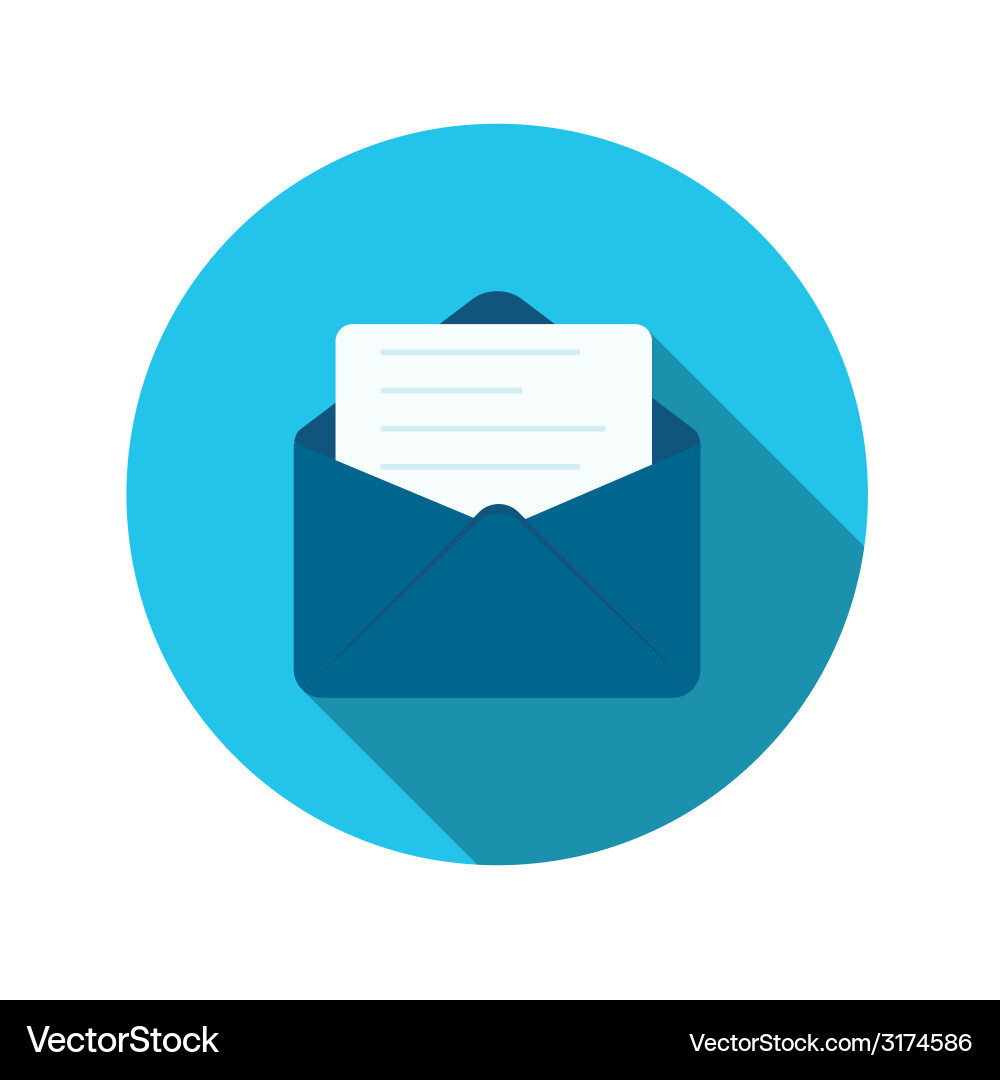 Flat design concept email send icon with lon vector image