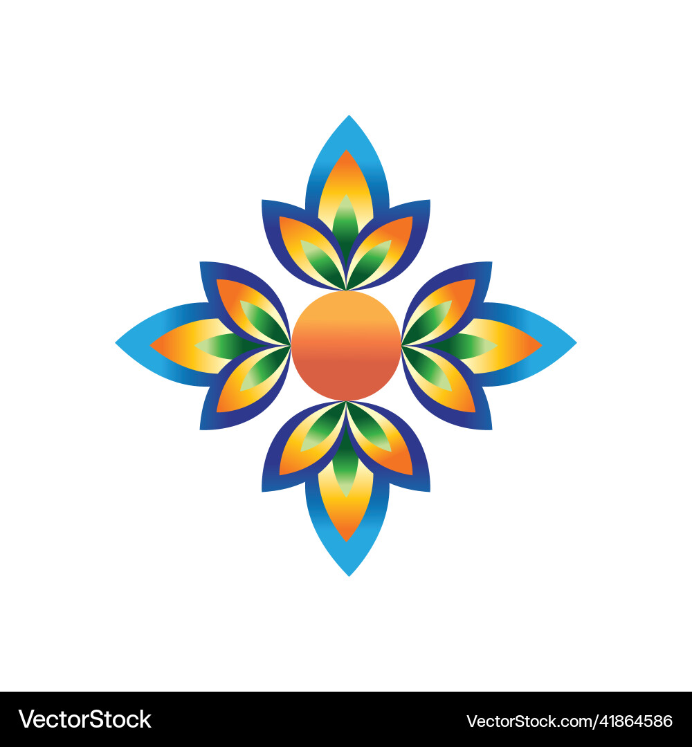 Flower pattern circular mandala design gradient Flower pattern circular mandala design gradient Vector Image