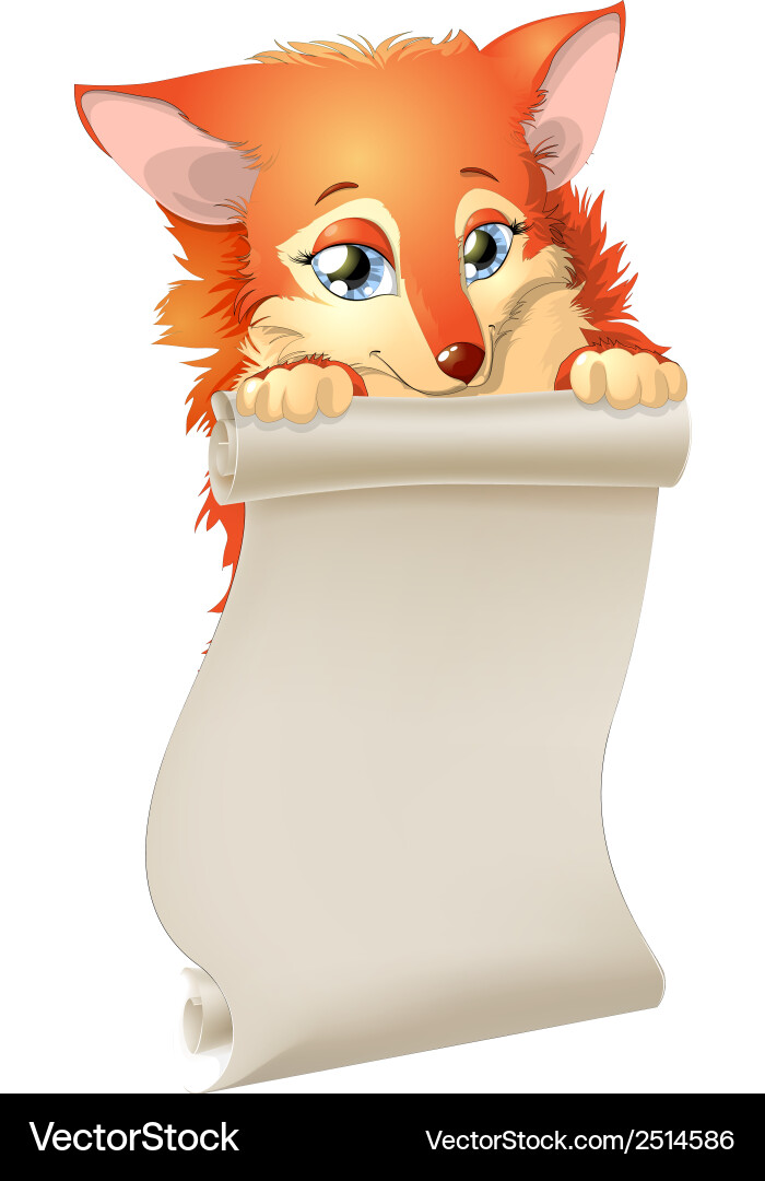 Fox and scroll Vector Image