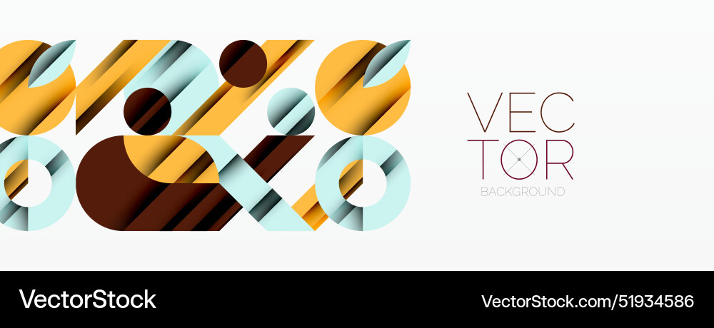 Geometric diagonal line and circle shape wide Vector Image