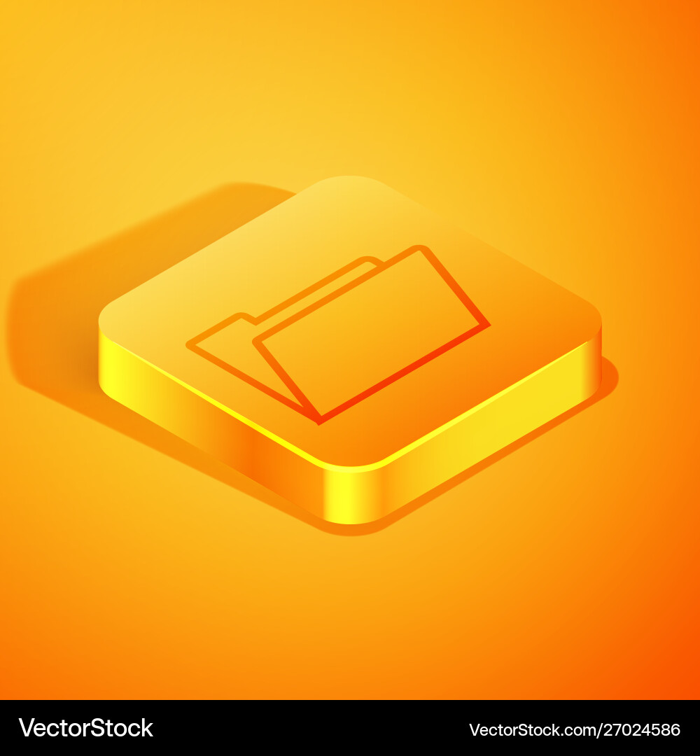 Isometric line document folder icon isolated Vector Image