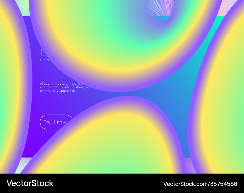 Landing page with liquid dynamic elements vector image