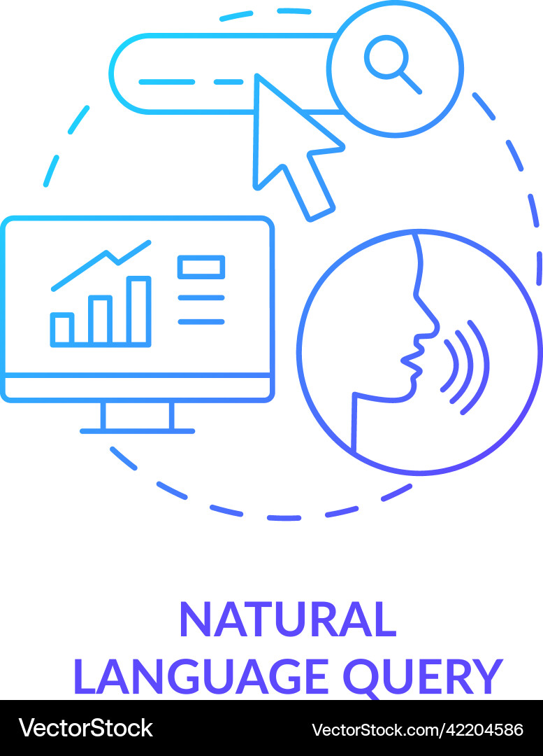 Natural language query blue gradient concept icon Natural language query blue gradient concept icon vector image