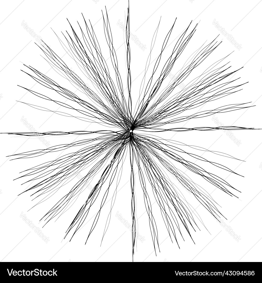 Random radial radiating lines starburst shape Vector Image