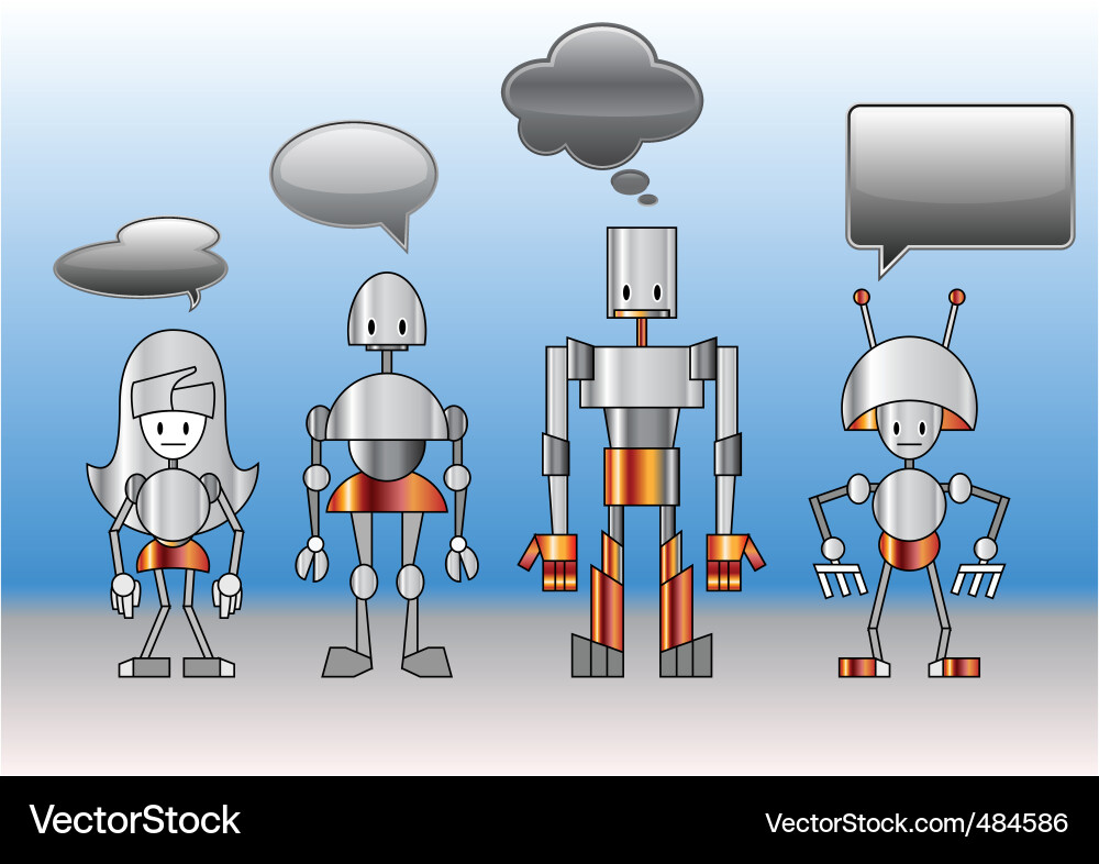 Robots family Vector Image
