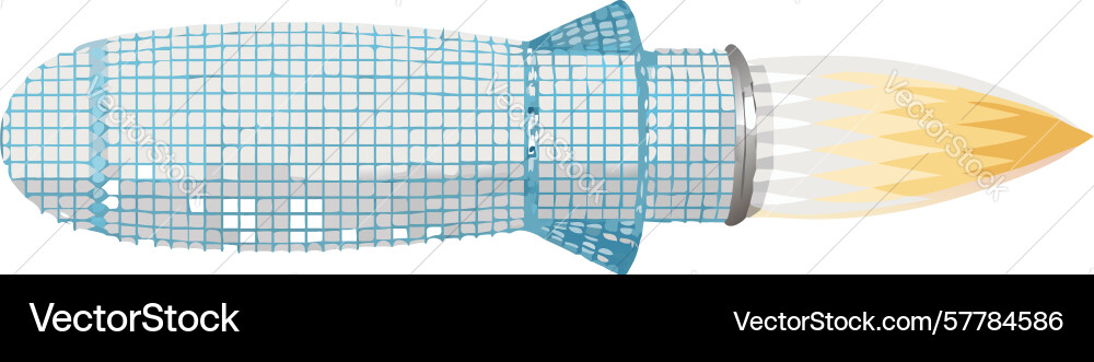 Rocket with mesh netting body design generative ai Vector Image