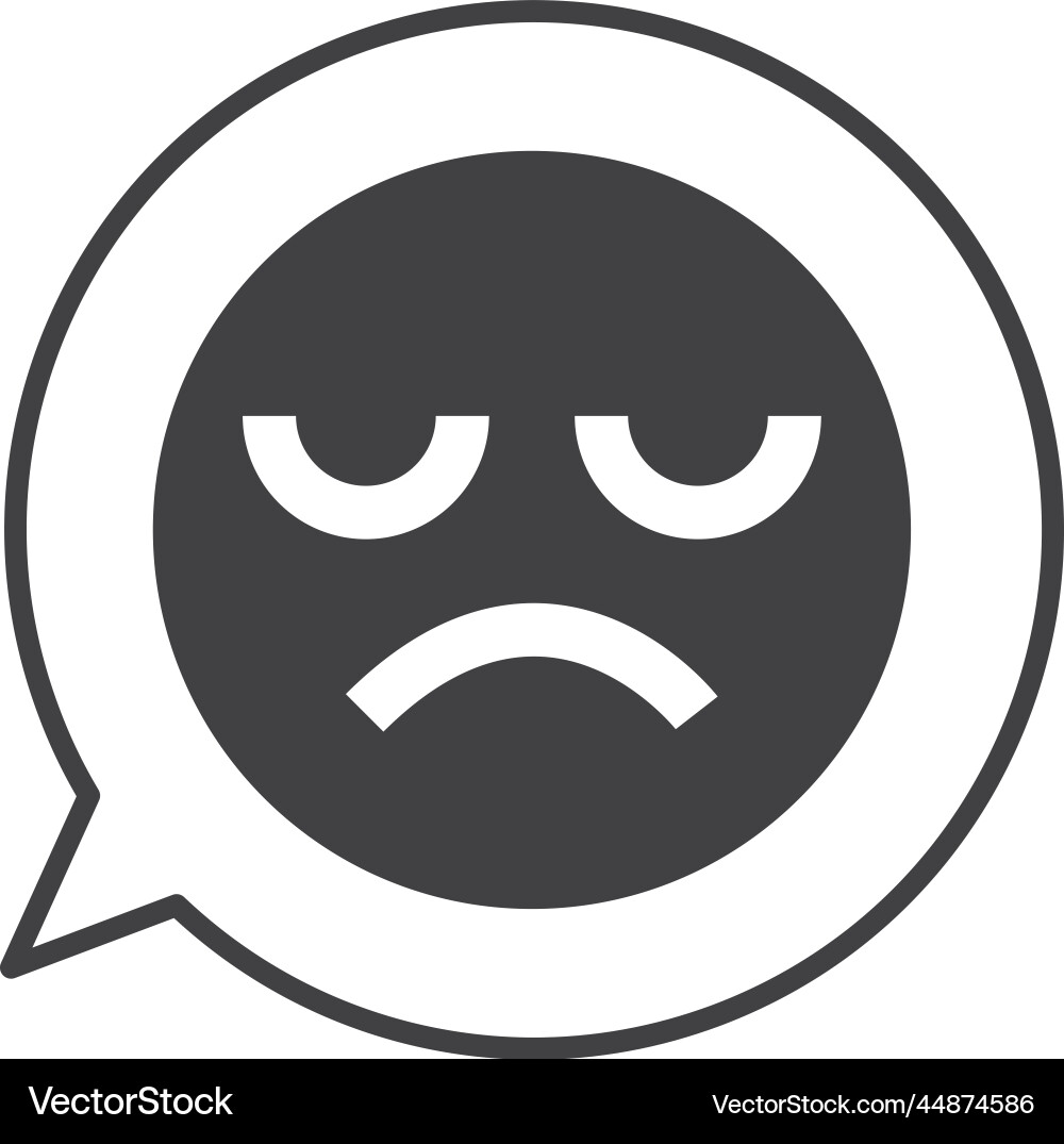 Sad face emoji on text box in minimal style Sad face emoji on text box in minimal style vector image
