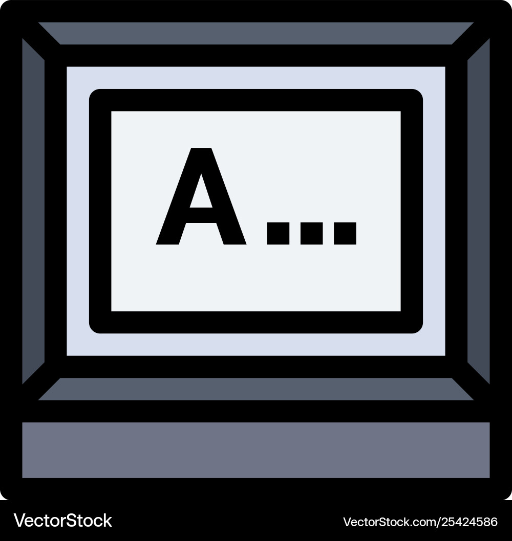 Screen typing text monitor flat color icon Screen typing text monitor flat color icon vector image