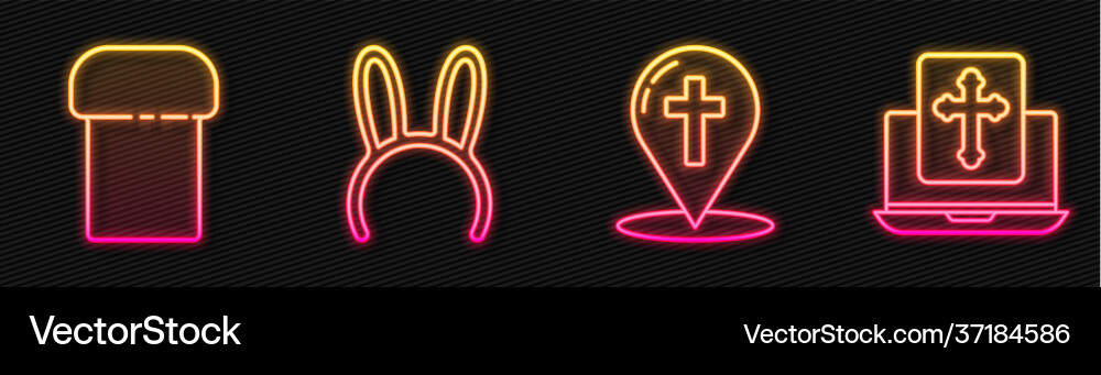 Set line map pointer with christian cross easter Set line map pointer with christian cross easter vector image