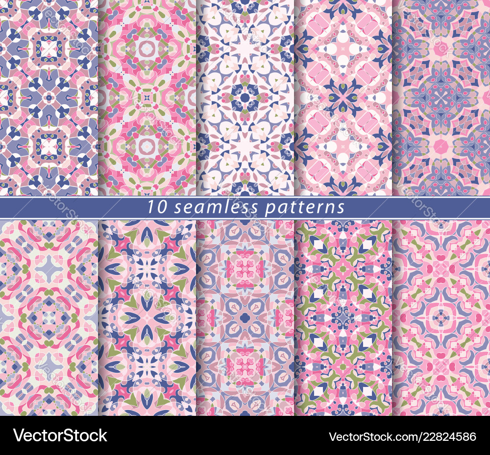 Set of seamless pattern vector image