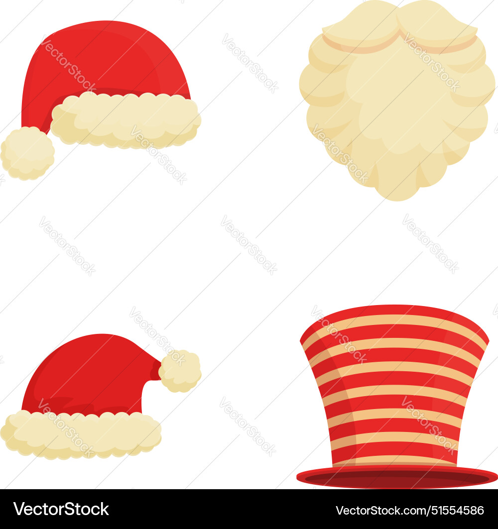 Weihnachtszubehör Icons Set Cartoon Weihnachtszubehör Icons Set Cartoon vektorbild