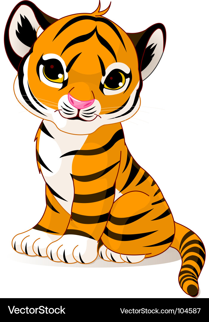 Adorable Tiger Cub Vector Image
