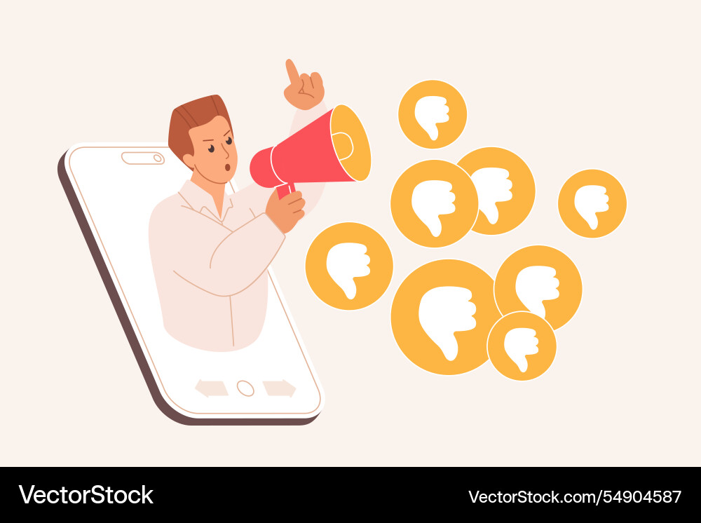 Ausfall der Reputationsstrategie Influencer Ausfall der Reputationsstrategie Influencer vektorbild