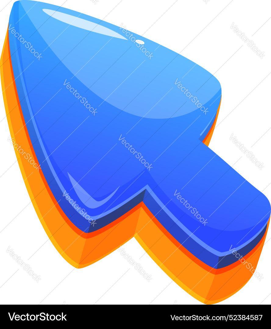 Blue and orange computer mouse cursor pointing up Blue and orange computer mouse cursor pointing up vector image