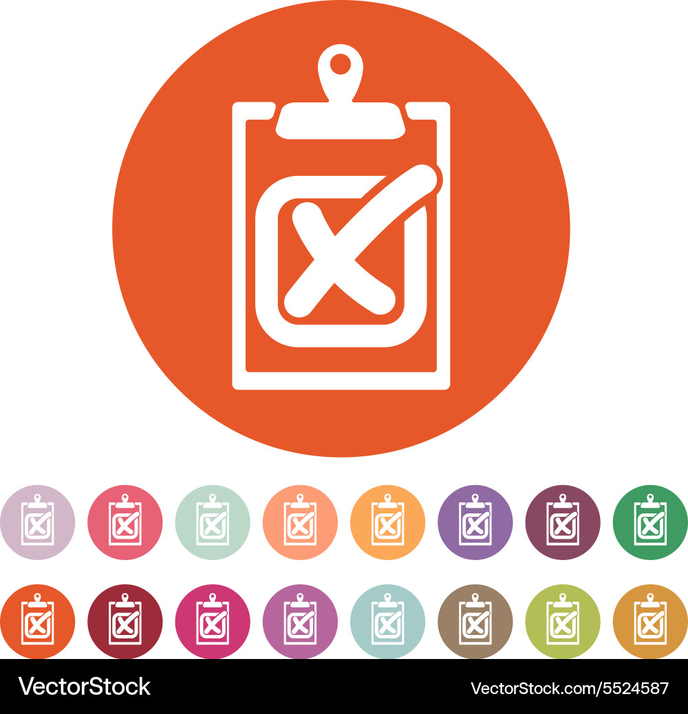 Checklist icon clipboard and failed task vector image