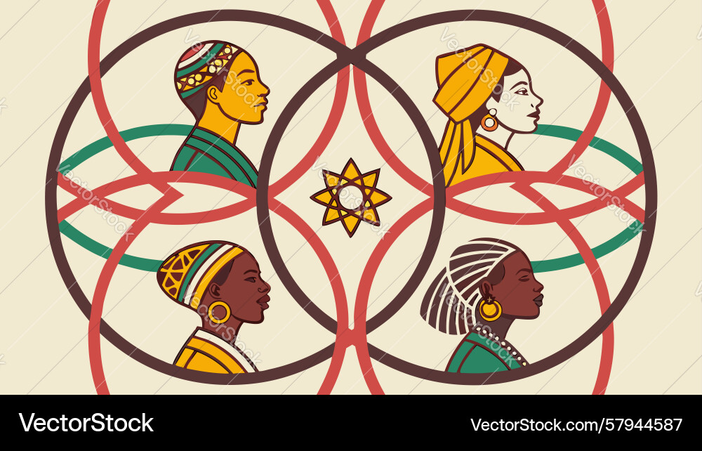 Circular Unity Motif Vector Image
