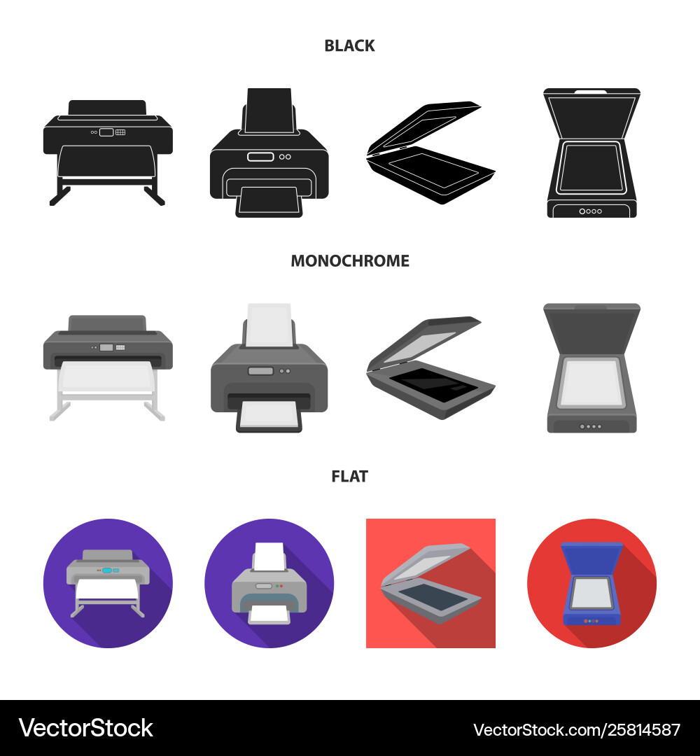 Design printer and plotter icon set Vector Image