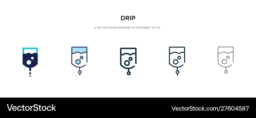 Drip Icon Set - Multiple Styles vector image